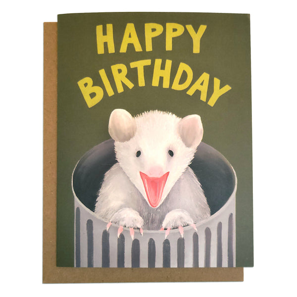 Opossum Birthday Card