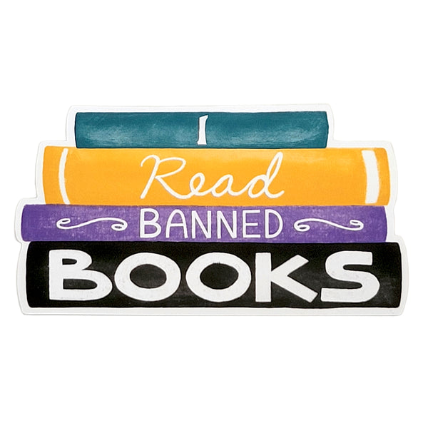 Book Spine Sticker I Read Banned Books Multicolor