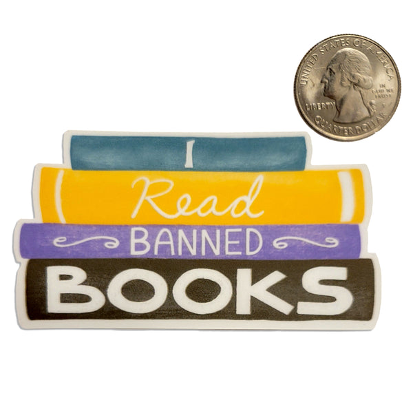 Book Spine Sticker I Read Banned Books Multicolor Scale