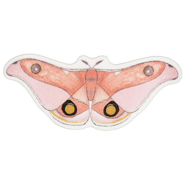 Luna Moth Vinyl Sticker, 3", Waterproof Water Bottle Sticker, Matte