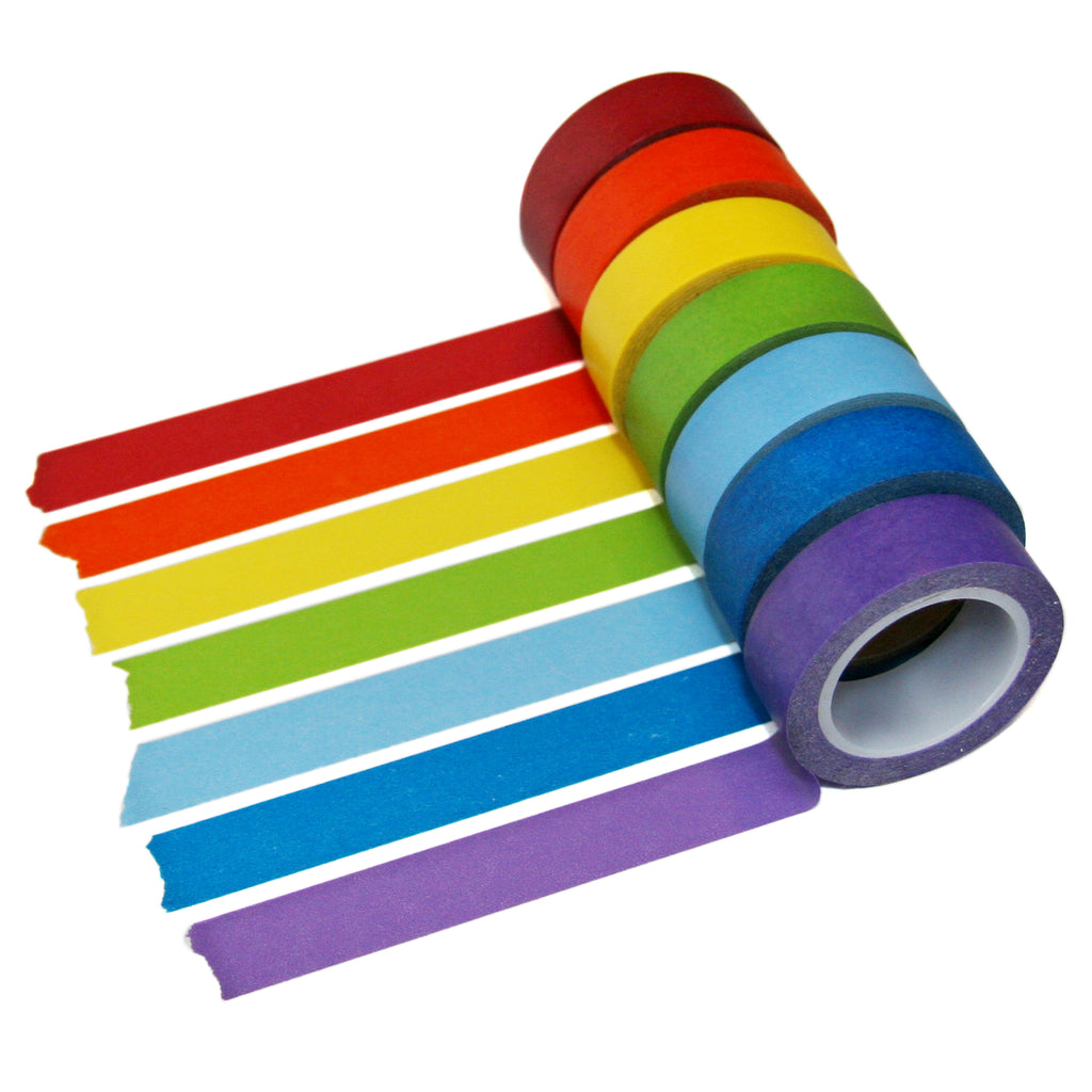 Red Washi, Orange Washi, Yellow Washi, Green Washi, Light Blue Washi, Blue Washi, Purple Washi