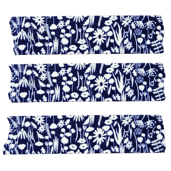 Navy Blue Wildflower Washi Tape