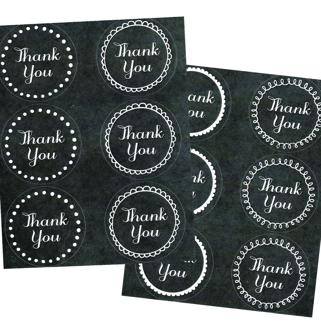 chalkboard thank you stickers