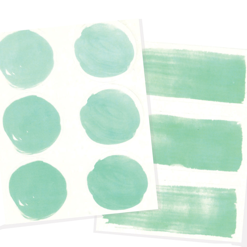 Watercolor letter seals in mint.