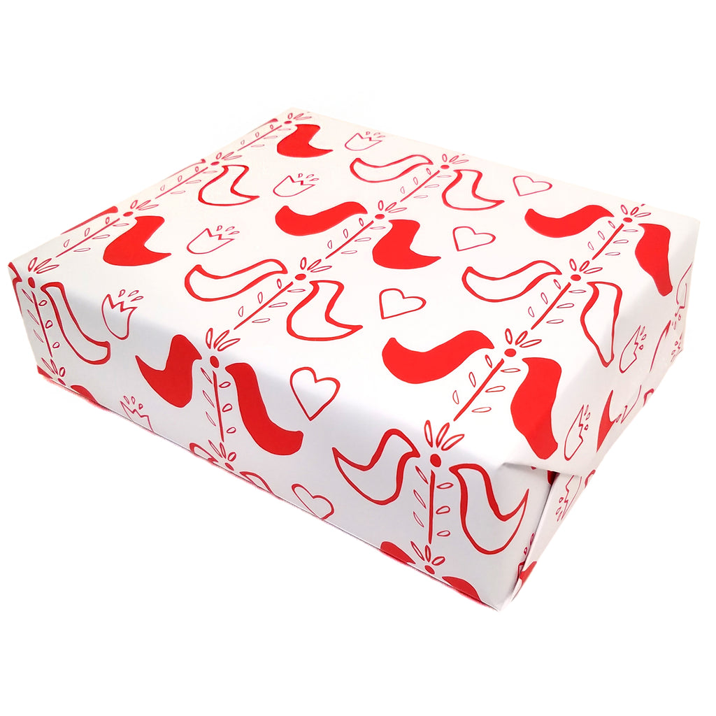 Red Modern Folk Gift Wrap