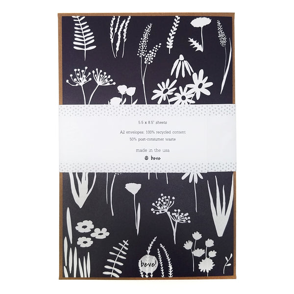 Navy Floral Letter Writing Stationery Set