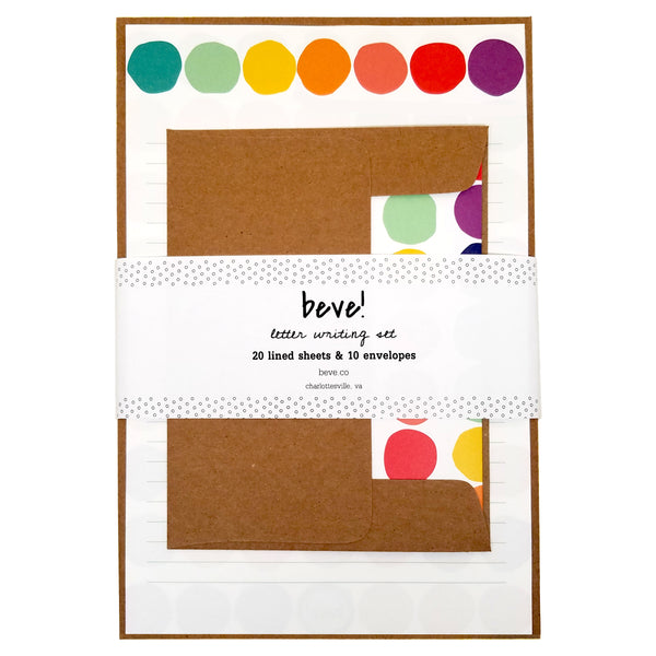 Rainbow Dot Letter Writing Set