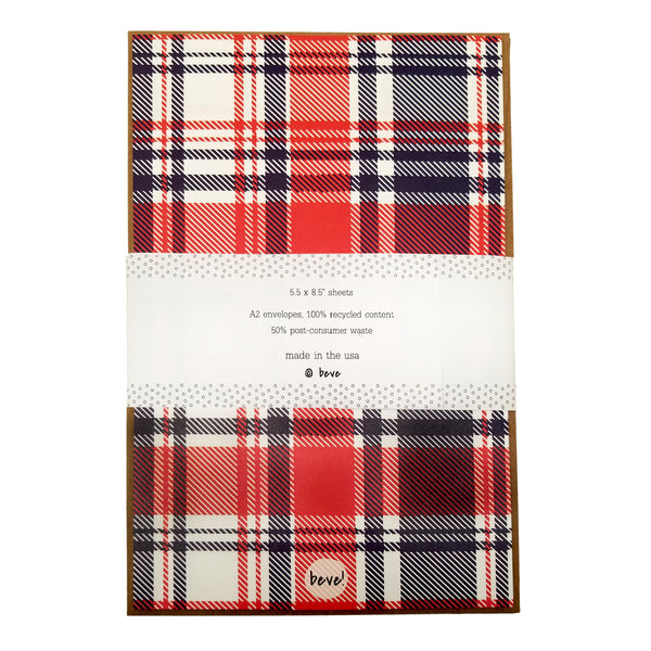 Plaid Letter Writing Set