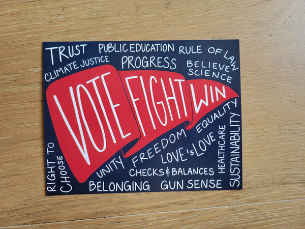 GOTV Postcards, Vote Fight Win, Issues, Resist, Election Cards