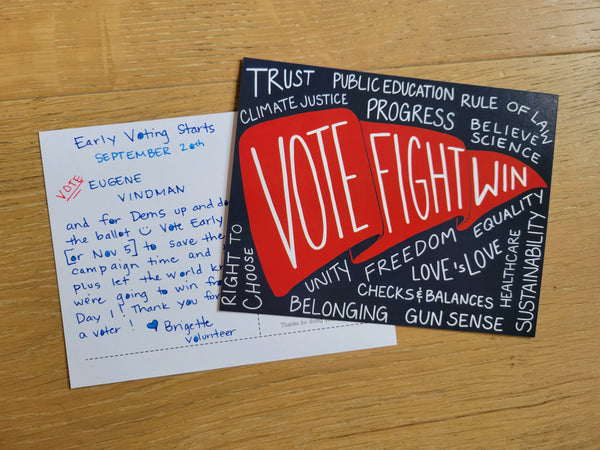 GOTV Postcards, Vote Fight Win, Issues, Resist, Election Cards