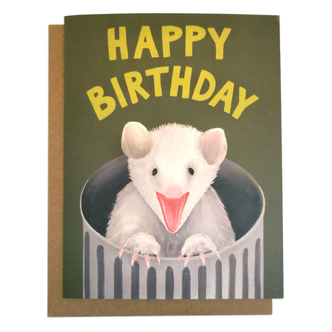 Opossum Birthday Card