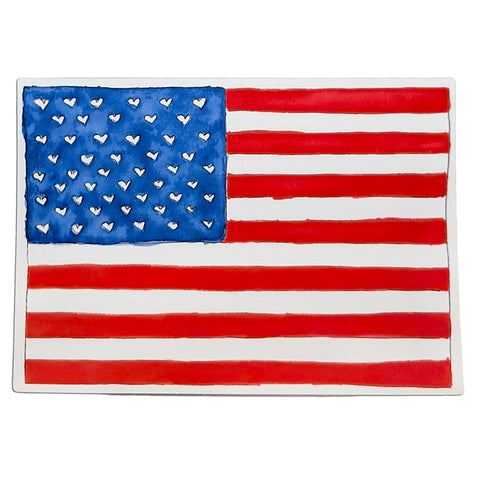 Heart United States of America Flag Water Resistant Sticker 