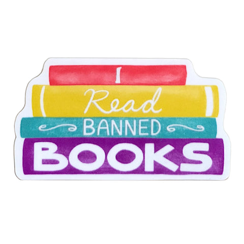 I Read Banned Books Vinyl Sticker, 3.25"