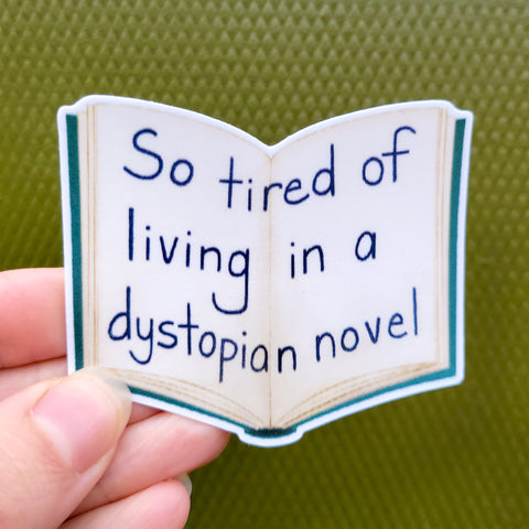 Dystopian Novel Vinyl Sticker, 2.75"
