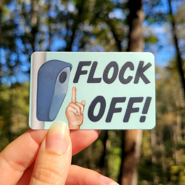 Flock Off Sticker 3", Waterproof