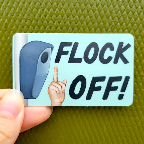 Flock Off Sticker 3", Waterproof