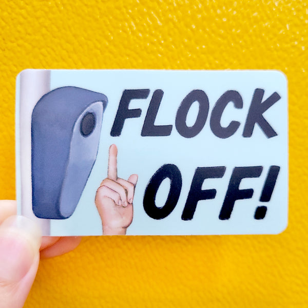 Flock Off Sticker 3", Waterproof