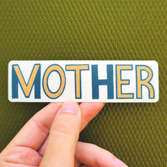 MOTHER / VOTER Vinyl Sticker in Coral and Navy