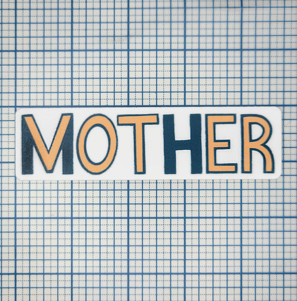 MOTHER / VOTER Vinyl Sticker in Coral and Navy