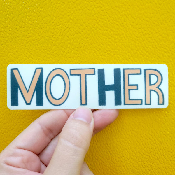 MOTHER / VOTER Vinyl Sticker in Coral and Navy