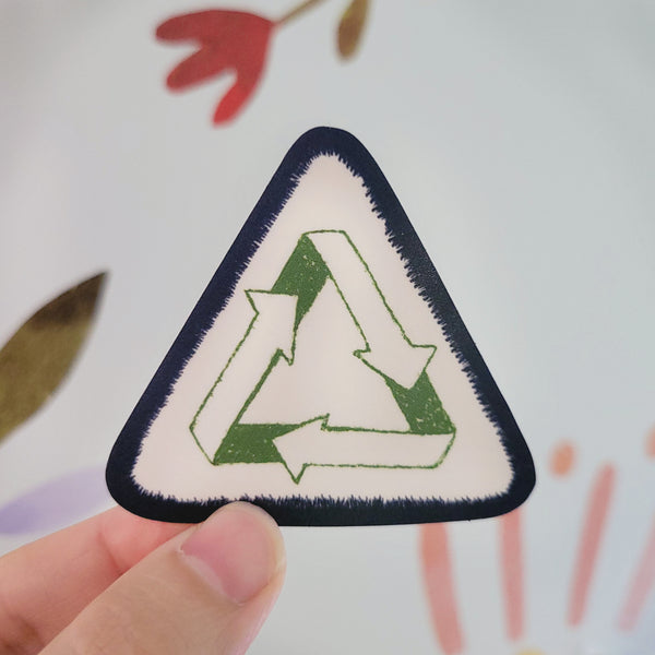Recycle Environmental Patch Vinyl Sticker, 2.6"