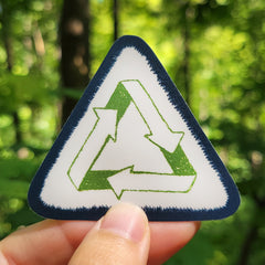 Recycle Environmental Patch Vinyl Sticker, 2.6"