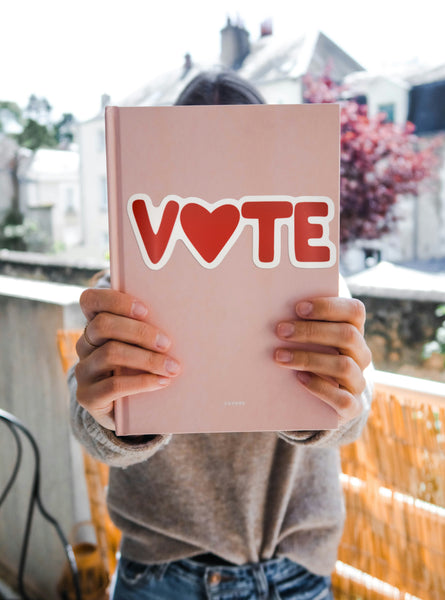 Red VOTE Heart Vinyl Sticker, 6.5"