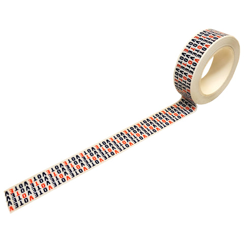 text VOTE washi tape in red white and blue