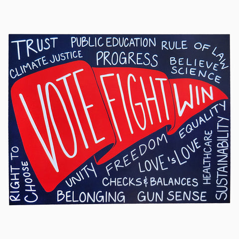 GOTV Postcards, Vote Fight Win, Issues, Resist, Election Cards