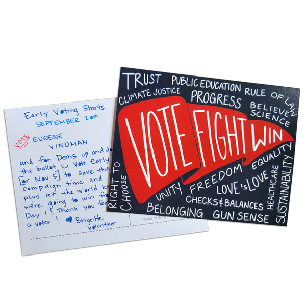 GOTV Postcards, Vote Fight Win, Issues, Resist, Election Cards