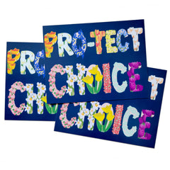 GOTV Postcards, Pro-tect Choice Floral Pro-Choice Get Out The Vote Postcards, Women's Rights, Activism, 2024 Election, Bodily Autonomy