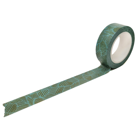 Blue Green Crosshatch Washi Tape