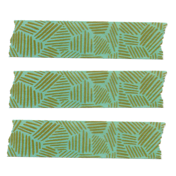 Blue Green Crosshatch Washi Tape