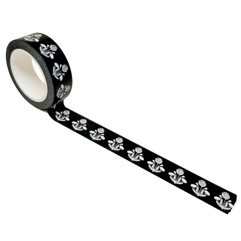 Black and White Dandelion Washi Tape