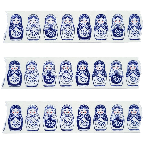 Matryoshka Doll Washi Tape in Navy and Red