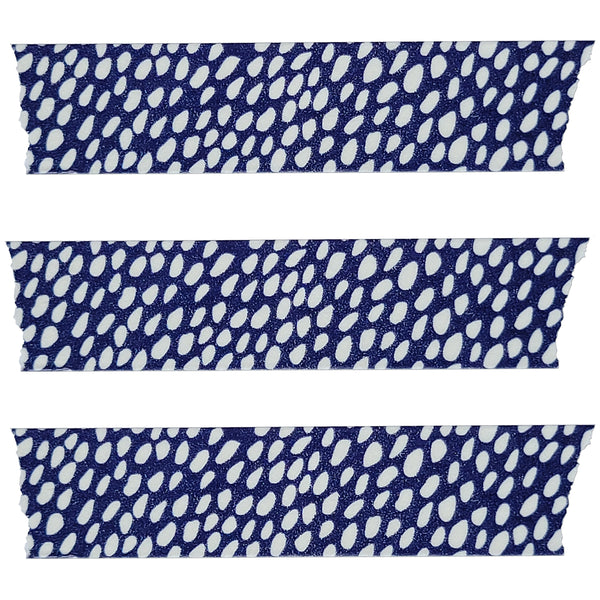 Navy Blue Washi Tape with Organic Dots in White