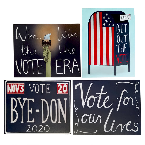 BYE DON Postcard Sets - 2020 Get Out The Vote Set - 25% Donation to Win The Era - Free Shipping