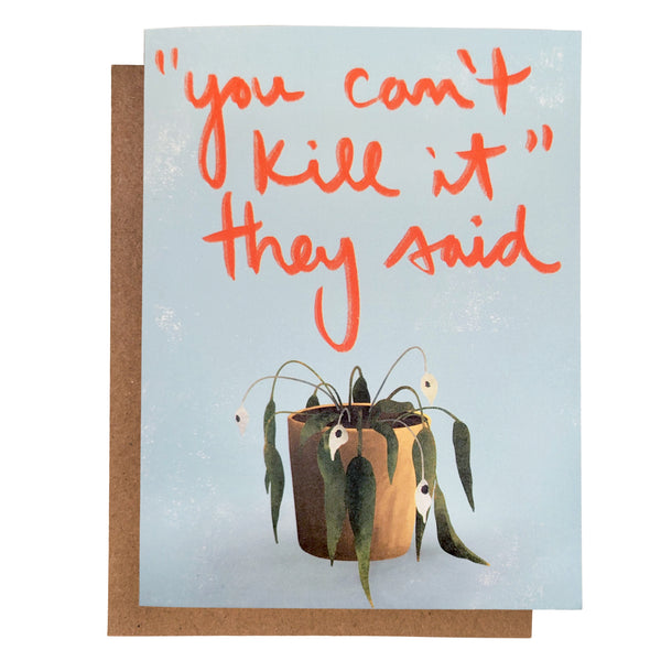 Blue Dying Plant Note Card