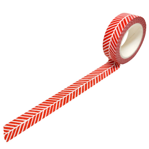 Textured Red Herringbone Chevron Washi Tape