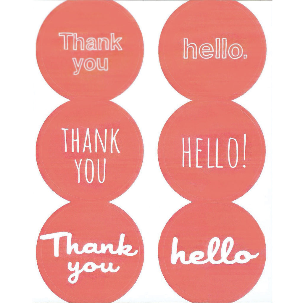 Coral Thank You & Hello Letter Seal Stickers – beve!