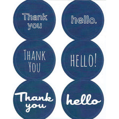 Navy Thank You & Hello Letter Seal Stickers
