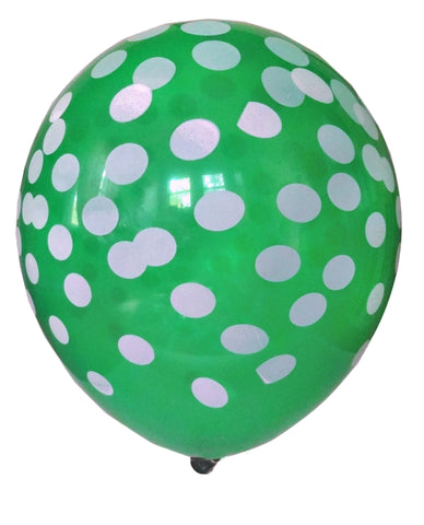 Green Confetti Dot Balloons