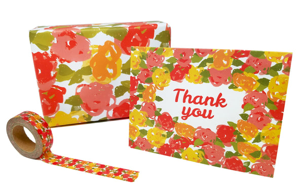 Vintage Floral Thank You Note Card