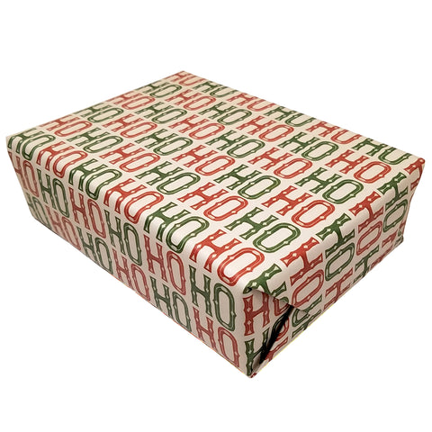 Ho Ho Ho Gift Wrapping Paper in Red and Green
