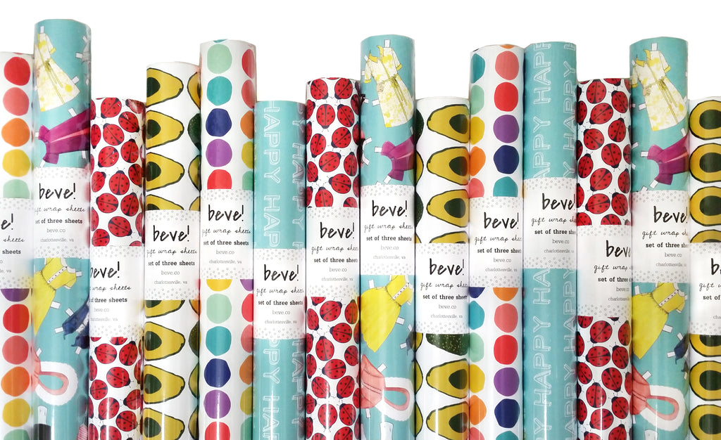 CLEARANCE Simple Bookshelf Spines Gift Wrapping Paper – beve!