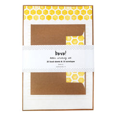 Yellow Hex Honeycomb Letter Writing Stationery Set