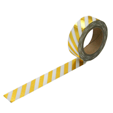 Gold Foil Diagonal Stripe Washi Tape